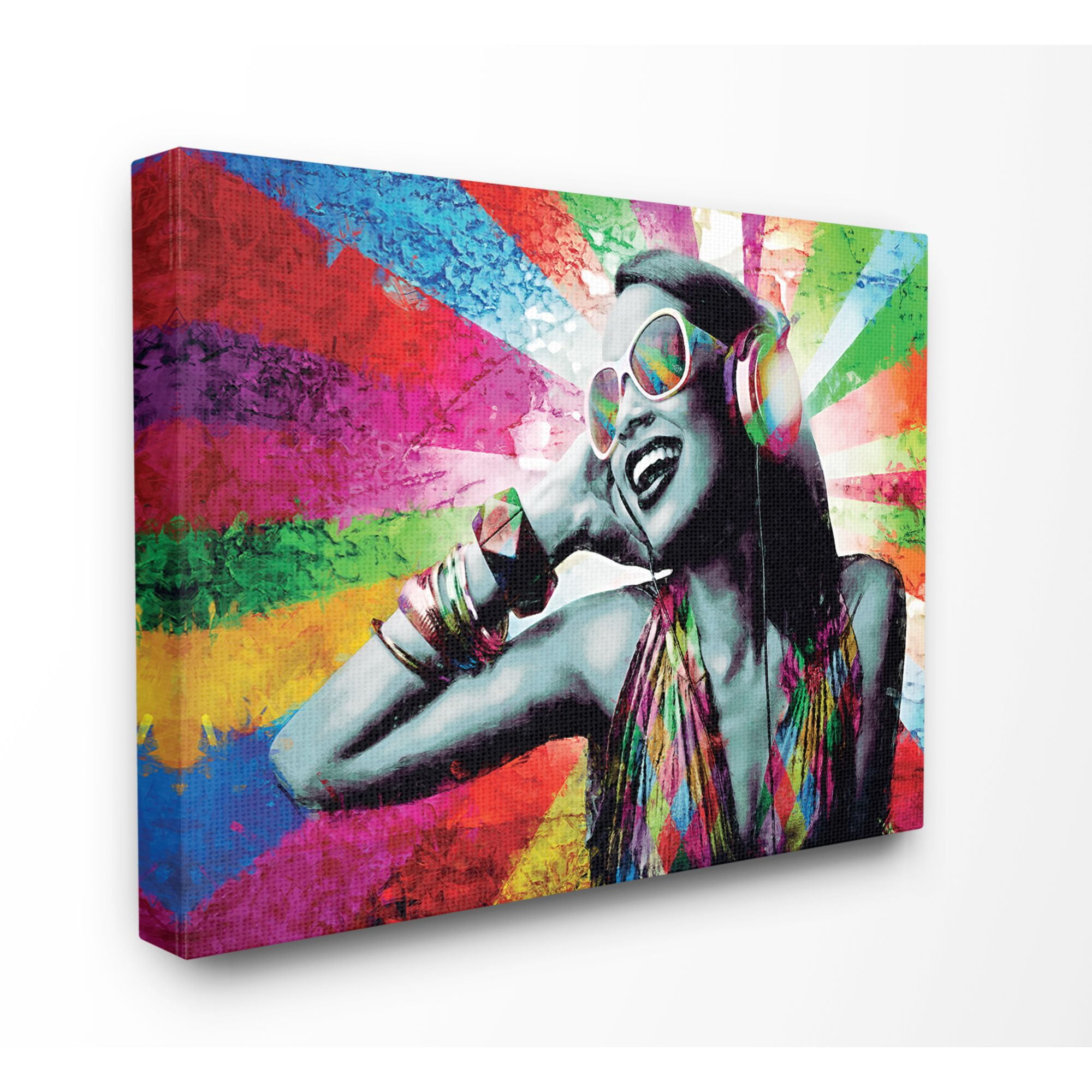 Stupell Industries Colorful Modern Music Rainbow Portrait Photo Canvas Wall Art by Young and Proven