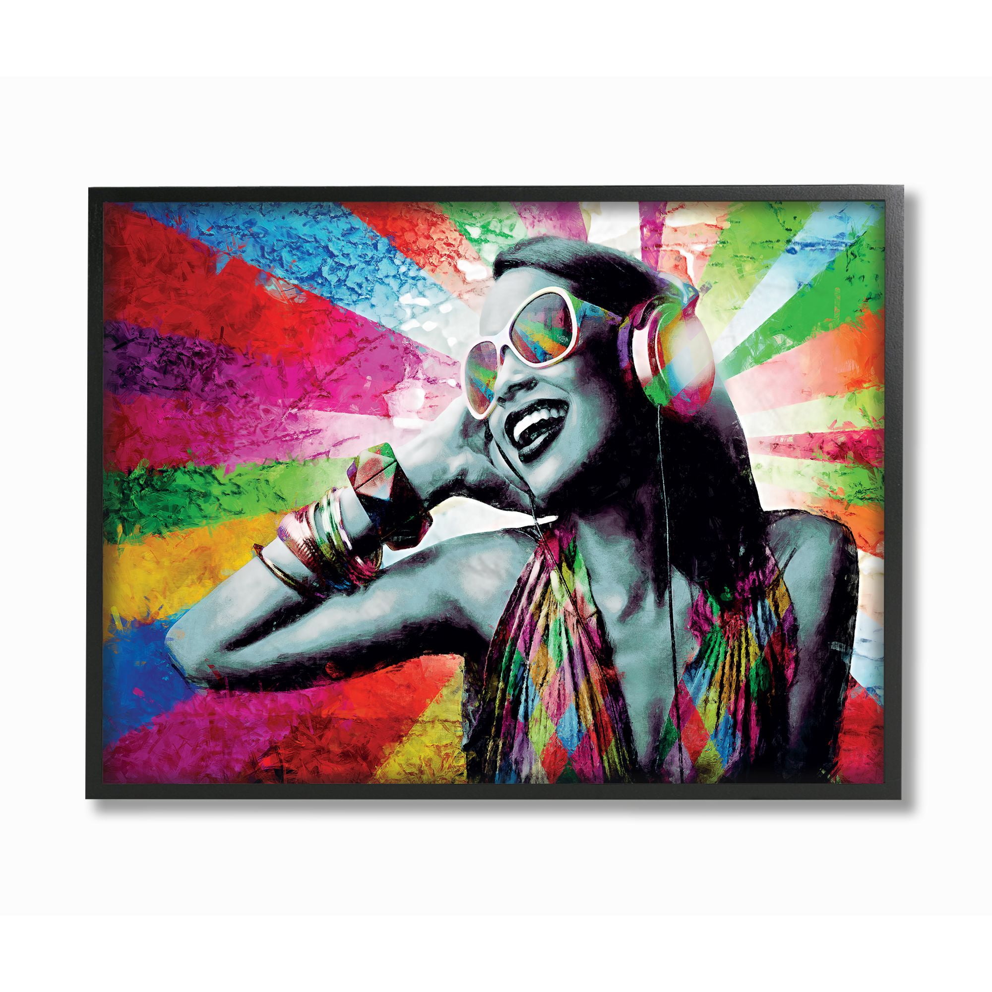 Stupell Industries Colorful Modern Music Rainbow Portrait Photo Framed Wall Art by Young and Proven