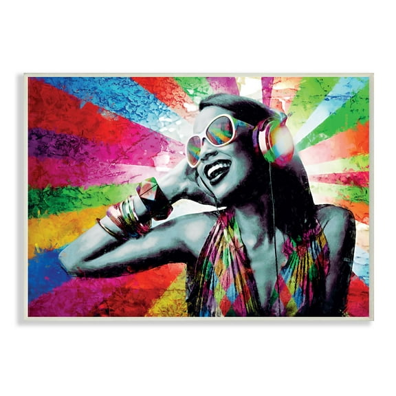 Stupell Industries Colorful Modern Music Rainbow Portrait Photo Wall Plaque by Young and Proven
