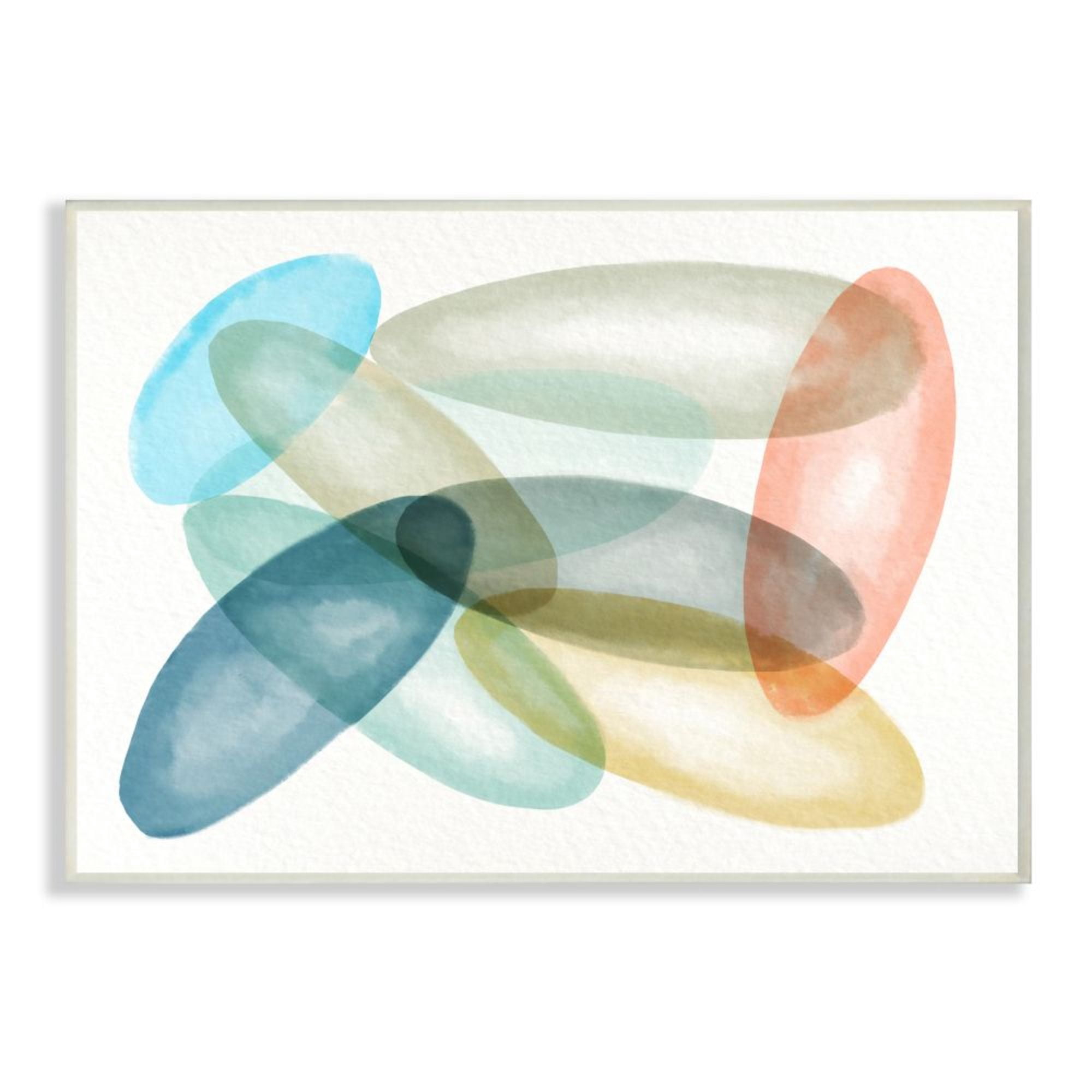 Stupell Industries Colorful Opaque Ovals Minimalist Abstraction Design by Daphne Polselli