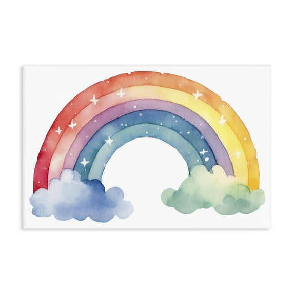 Stupell Industries Eclectic Colorful Rainbow with White Stars Canvas Art, 24 x 16, by Creative Studio