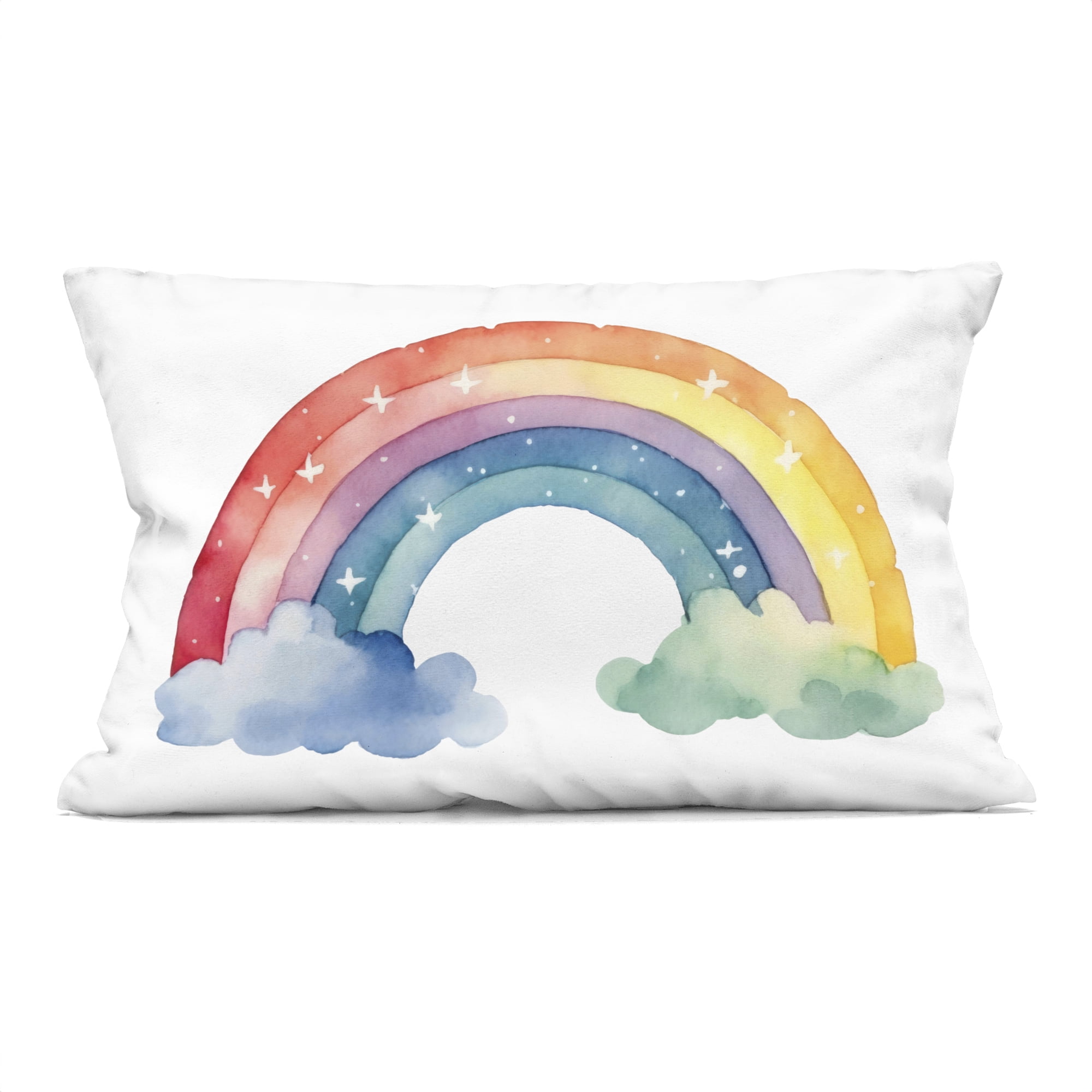 Stupell Industries Colorful Rainbow with White Stars Decorative Printed Throw Pillow, design by Creative Studio