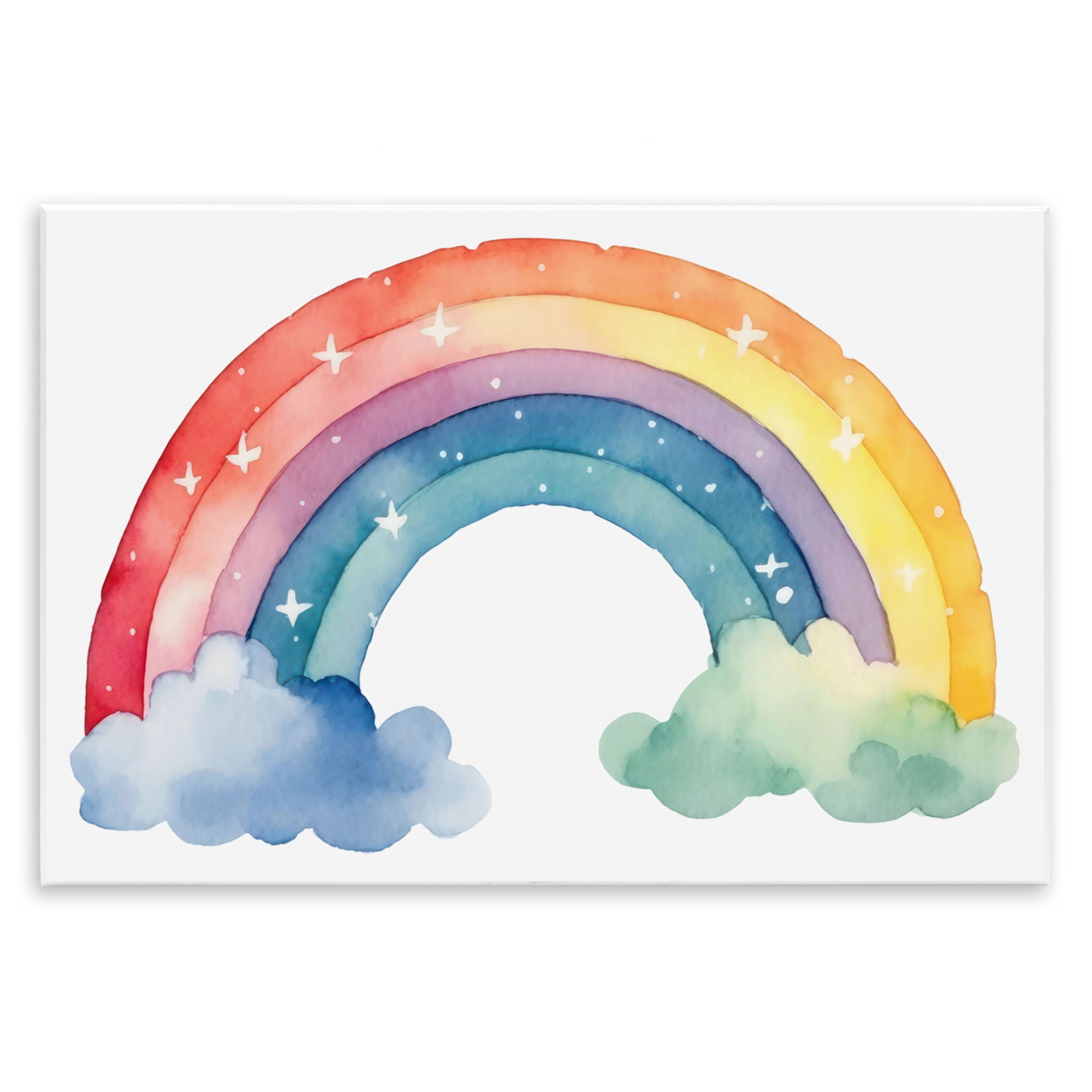 Stupell Industries Colorful Rainbow with White Stars Wall Plaque Art, design by Creative Studio