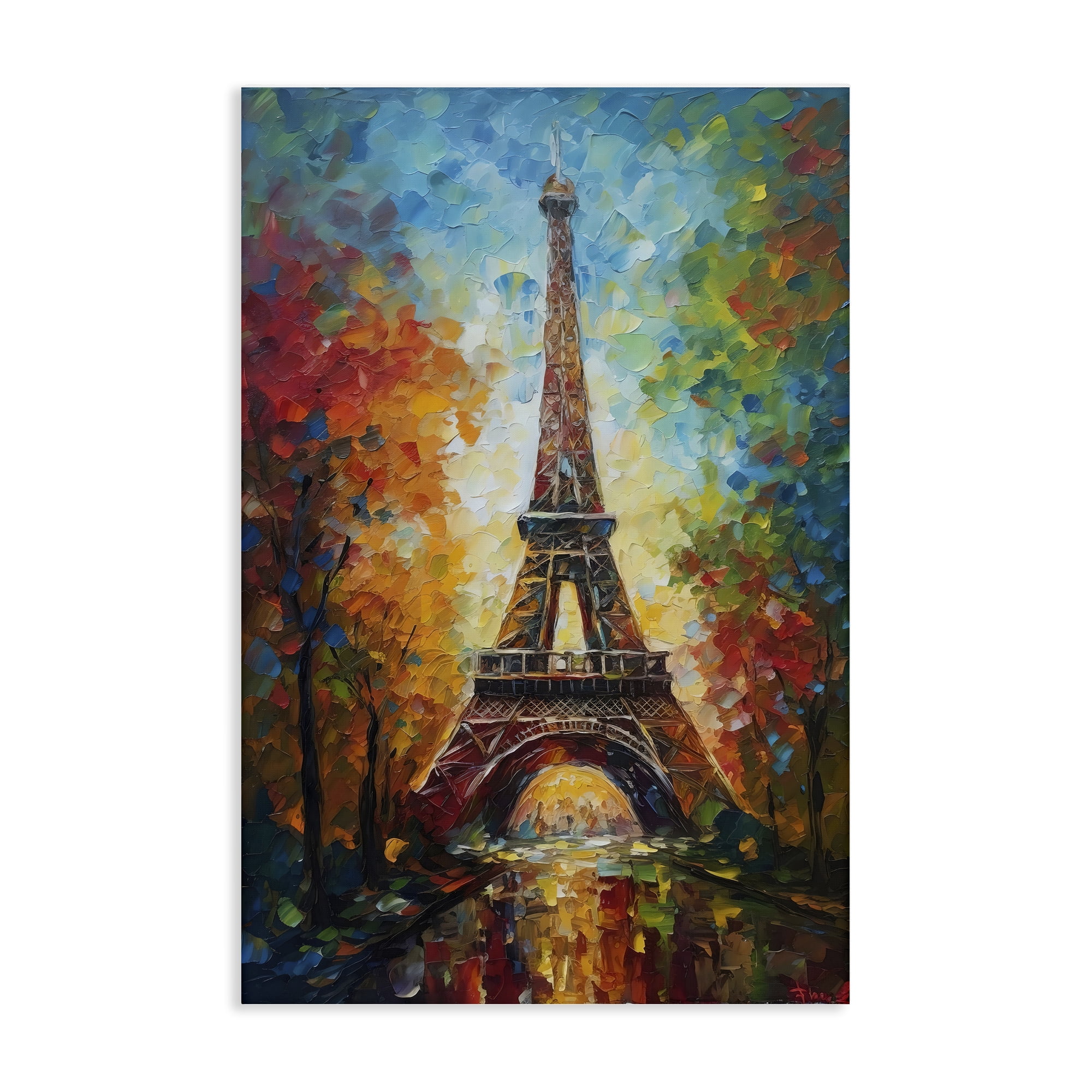 Stupell Industries Colorful Reflection at Eiffel Tower Canvas Wall Art, design by Creative Studio