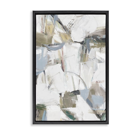 Stupell Industries Colorful Resonance Abstract Black Framed Floater Canvas Wall Art design by Hannah Dawson, 25 x 17