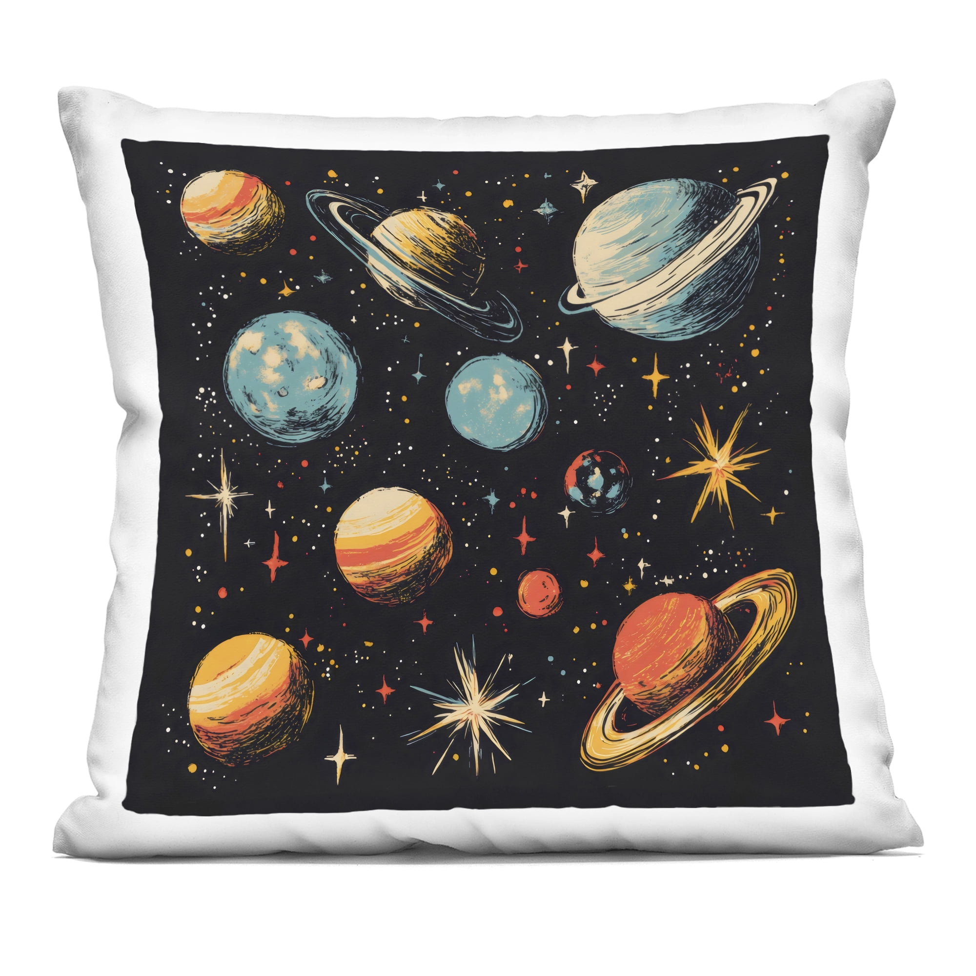 Stupell Industries Colorful Retro Planets Decorative Printed Throw Pillow, design by Creative Studio
