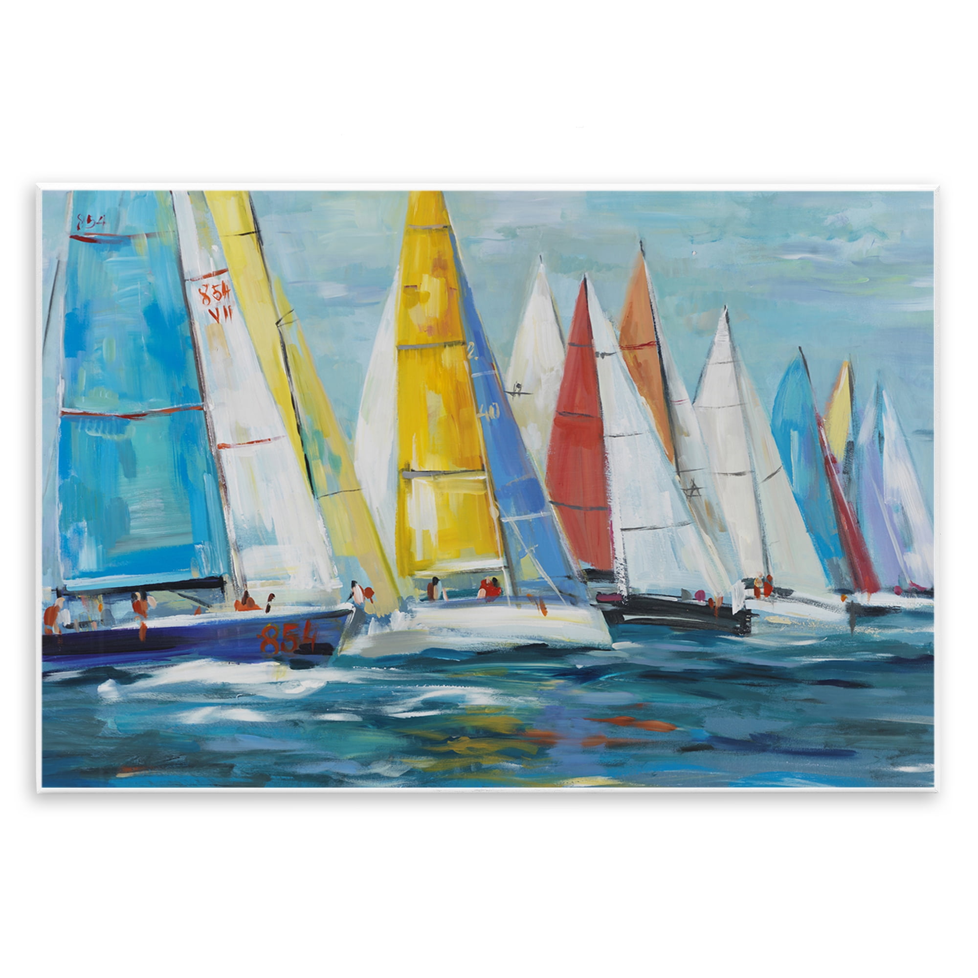 Stupell Industries Colorful Sails Coastal Scene Wall Plaque Art, design by Lorenzo Collective