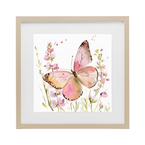 Stupell Industries Cottage Colorful Spring Butterfly Pink Birch Framed Print Under Glass, 13 x 13, by Creative Studio