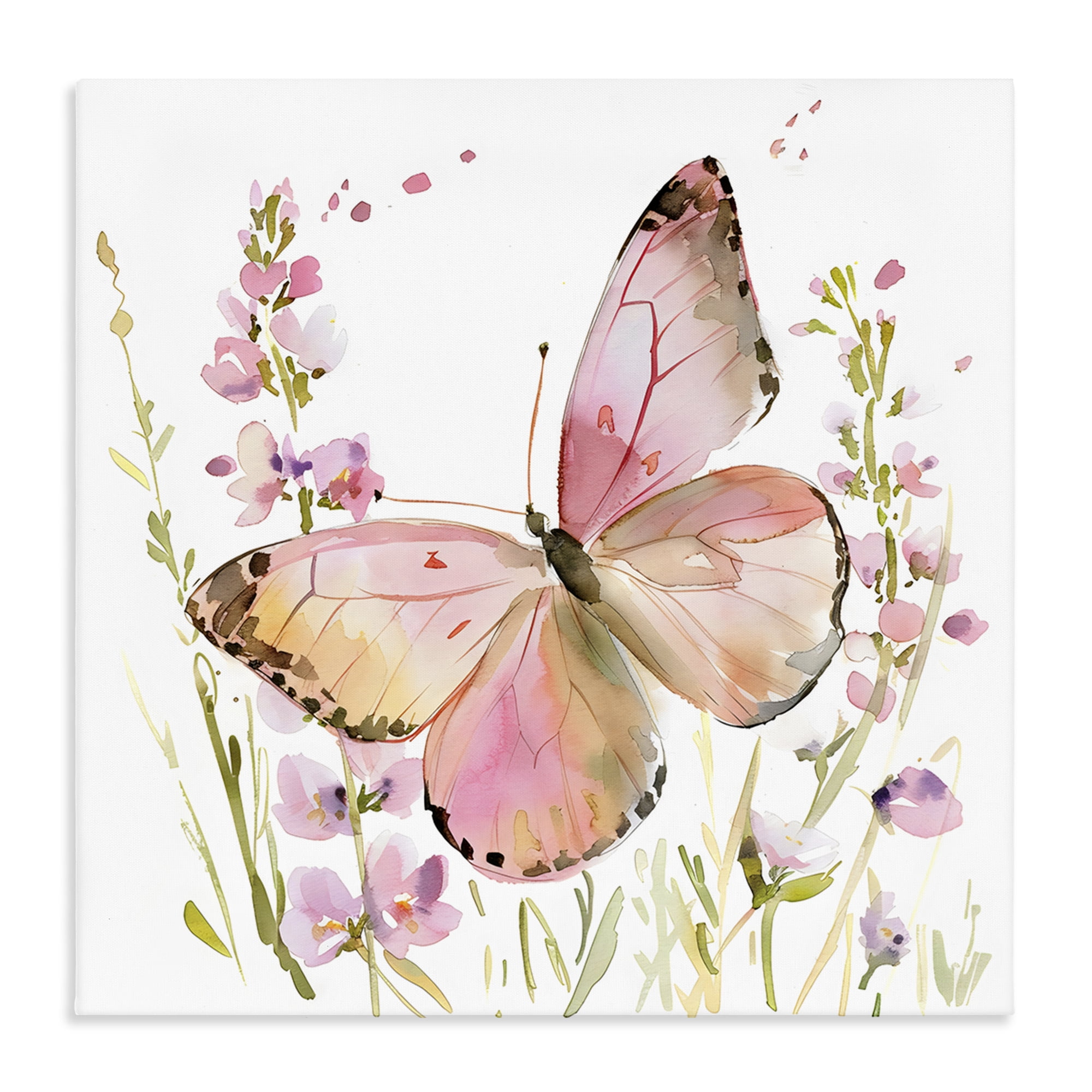 Stupell Industries Colorful Spring Butterfly Pink Canvas Wall Art, design by Creative Studio