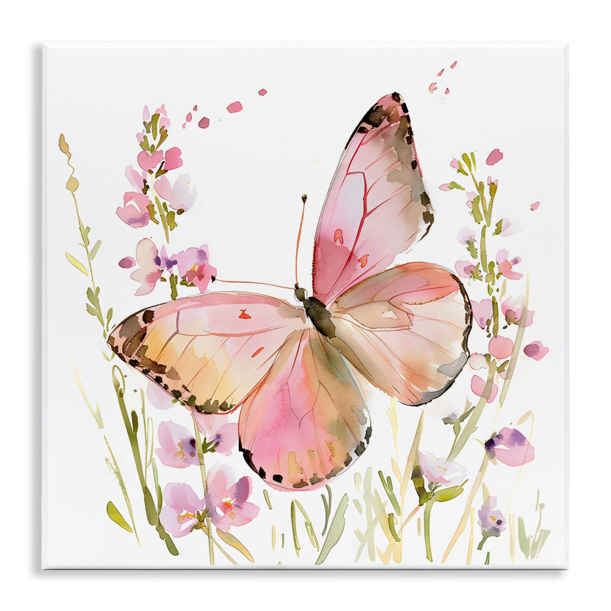 Stupell Industries Colorful Spring Butterfly Pink Wall Plaque Art, design by Creative Studio