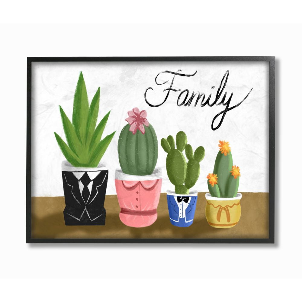 Stupell Industries Colorful Succulent Family Home Painting Framed Giclee Texturized Art by Marcus Prime