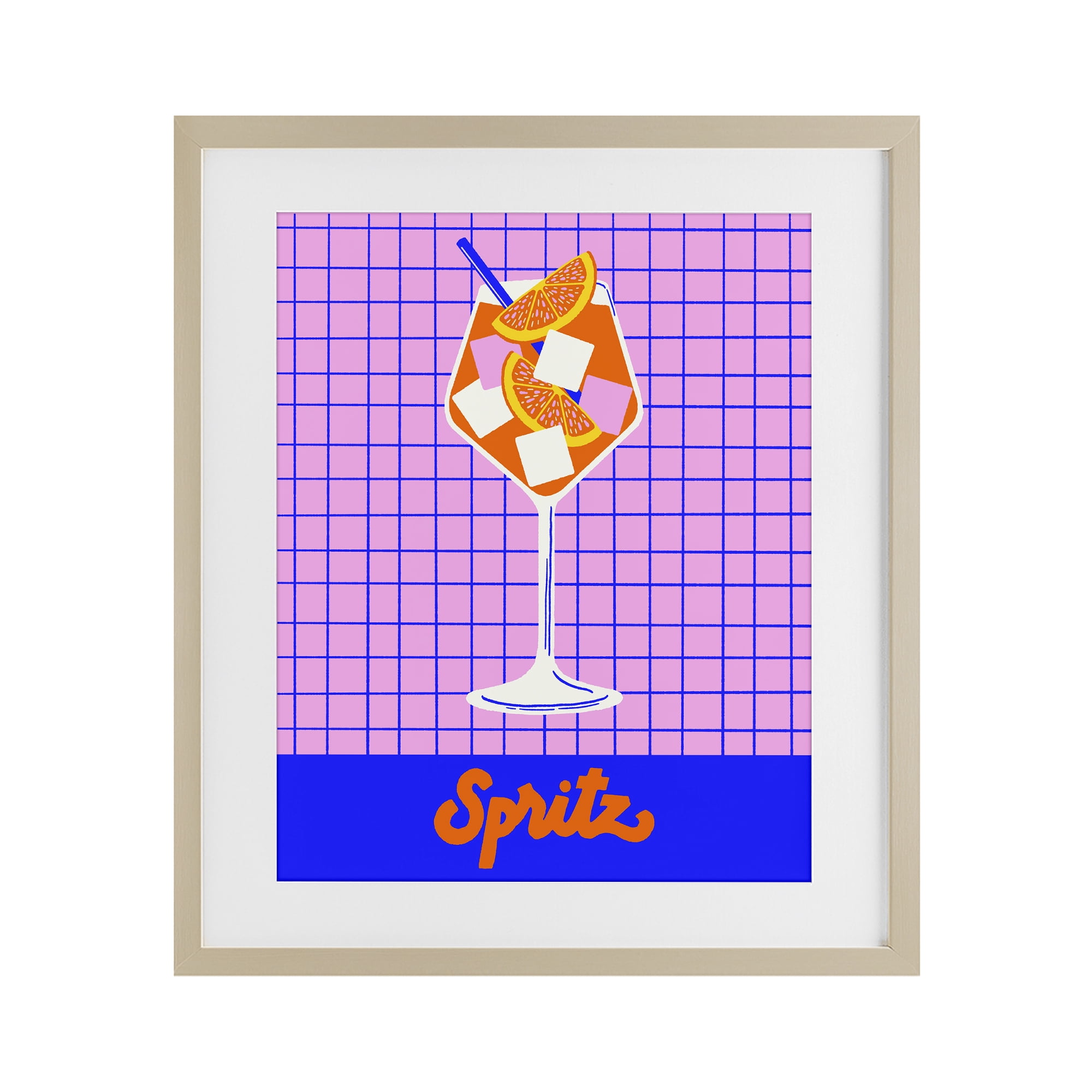 Stupell Industries Colorful Summer Spritz Drink Birch Framed Print Under Glass, design by Indira Prieto | IndySign