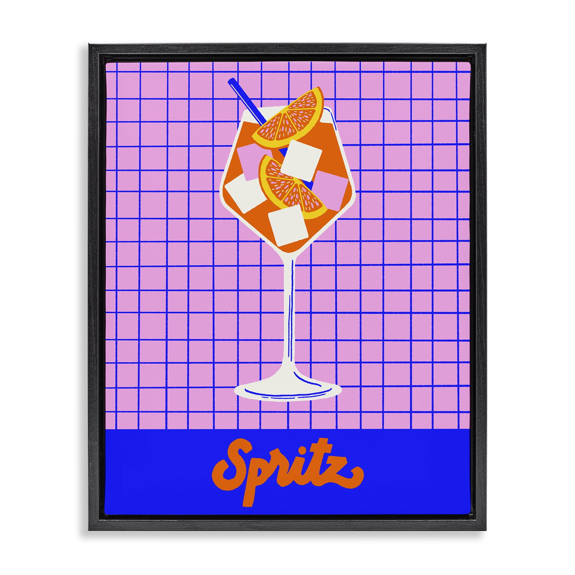 Stupell Industries Colorful Summer Spritz Drink Black Framed Floater Canvas Wall Art, design by Indira Prieto | IndySign