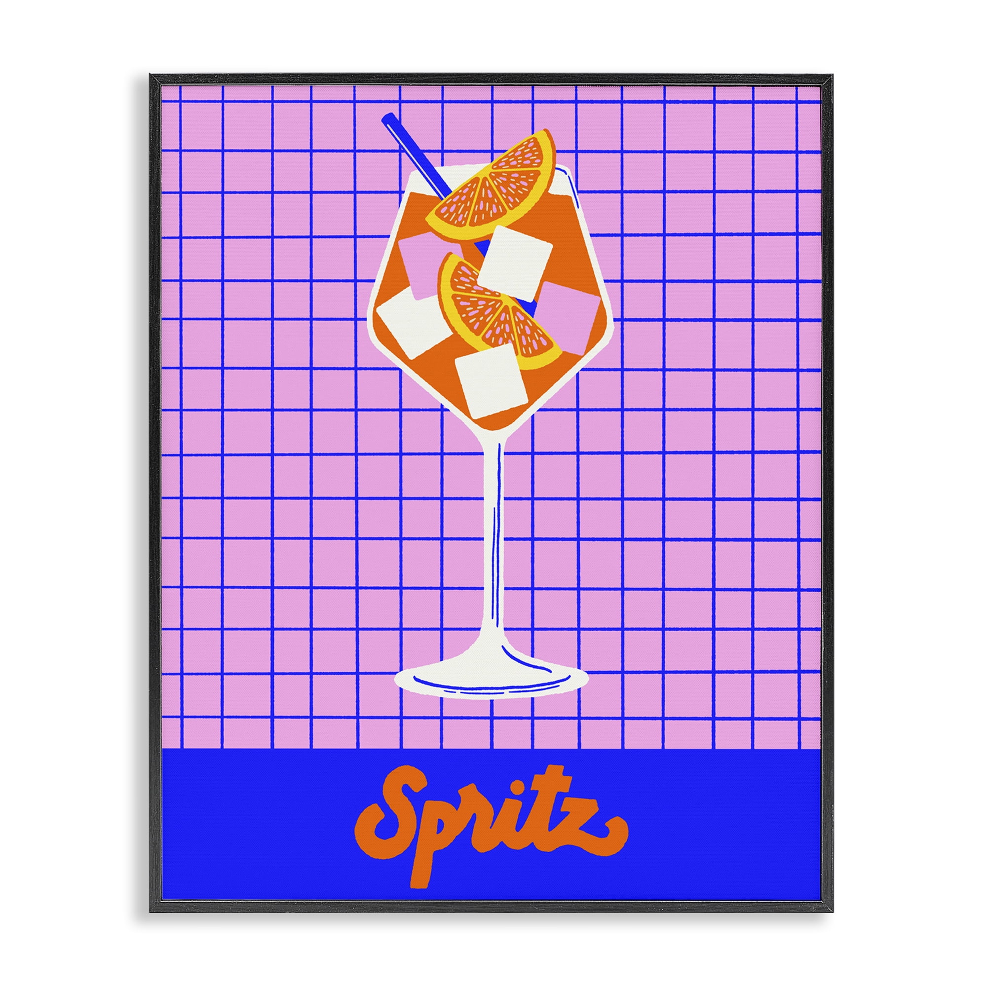 Stupell Industries Colorful Summer Spritz Drink Black Framed Giclee Art, design by Indira Prieto | IndySign