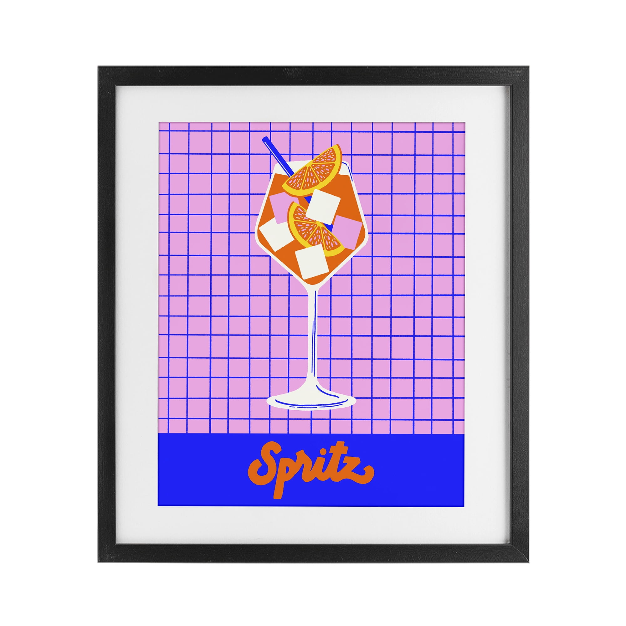 Stupell Industries Colorful Summer Spritz Drink Black Framed Print Under Glass, design by Indira Prieto | IndySign