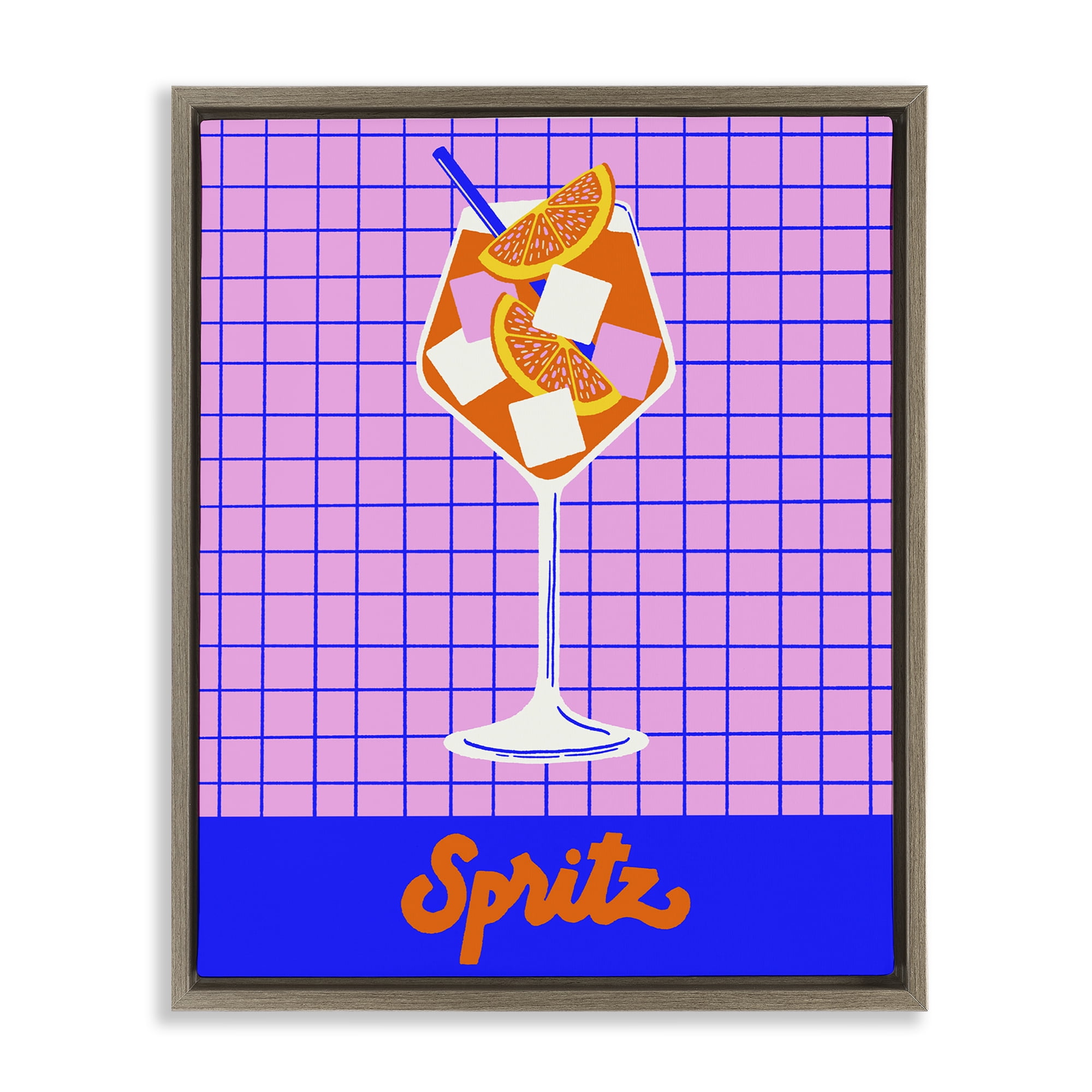 Stupell Industries Colorful Summer Spritz Drink Brown Framed Floater Canvas Wall Art, design by Indira Prieto | IndySign