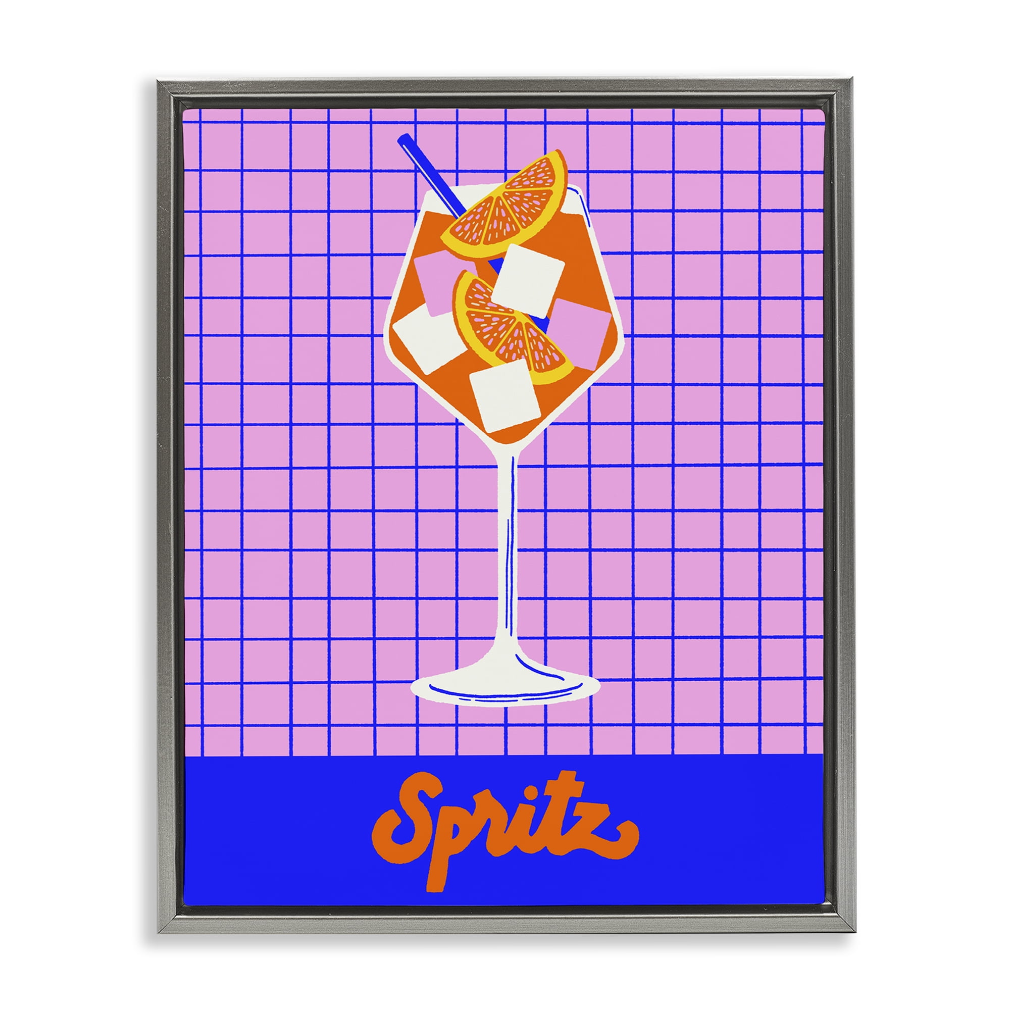 Stupell Industries Colorful Summer Spritz Drink Gray Framed Floater Canvas Wall Art, design by Indira Prieto | IndySign