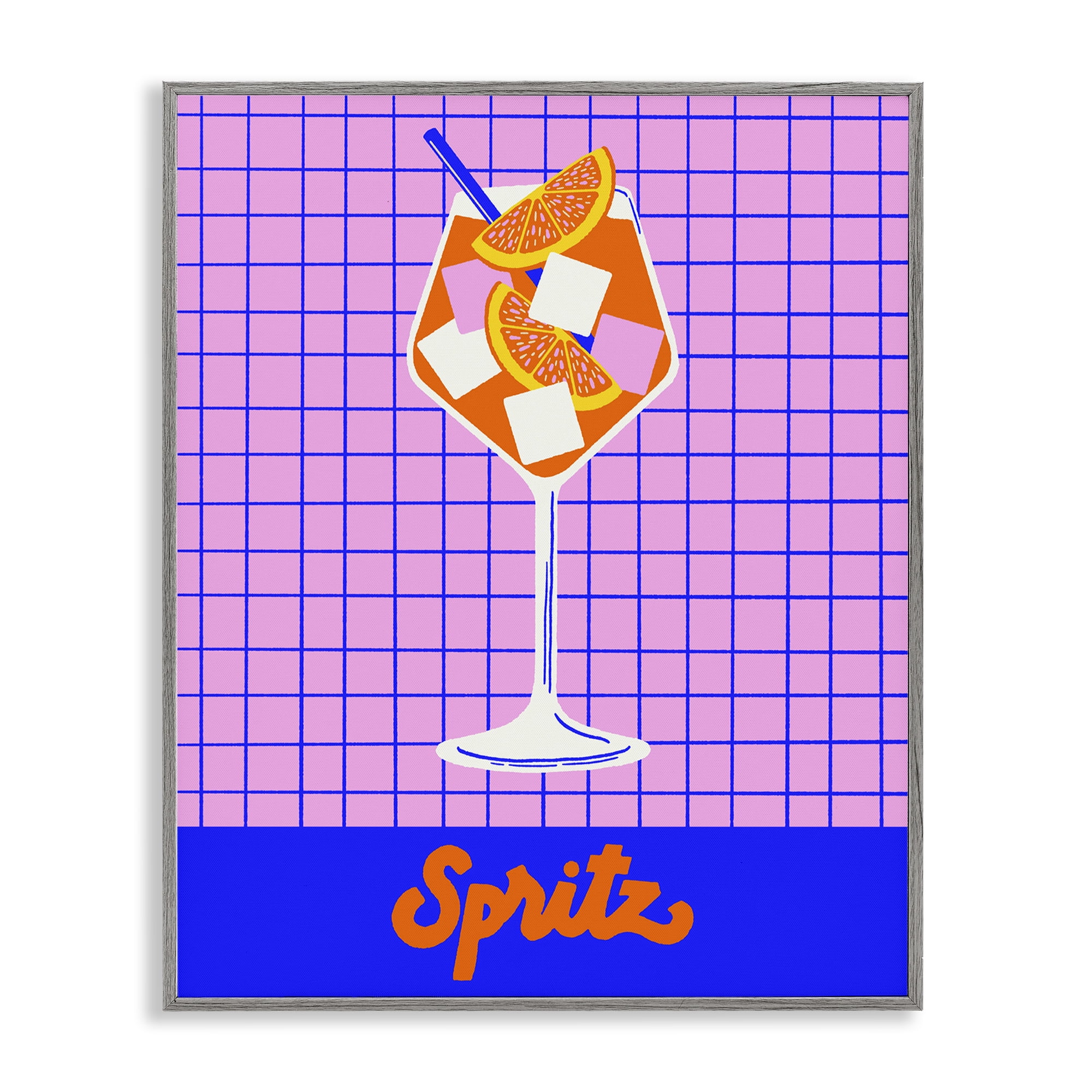 Stupell Industries Colorful Summer Spritz Drink Gray Framed Giclee Art, design by Indira Prieto | IndySign