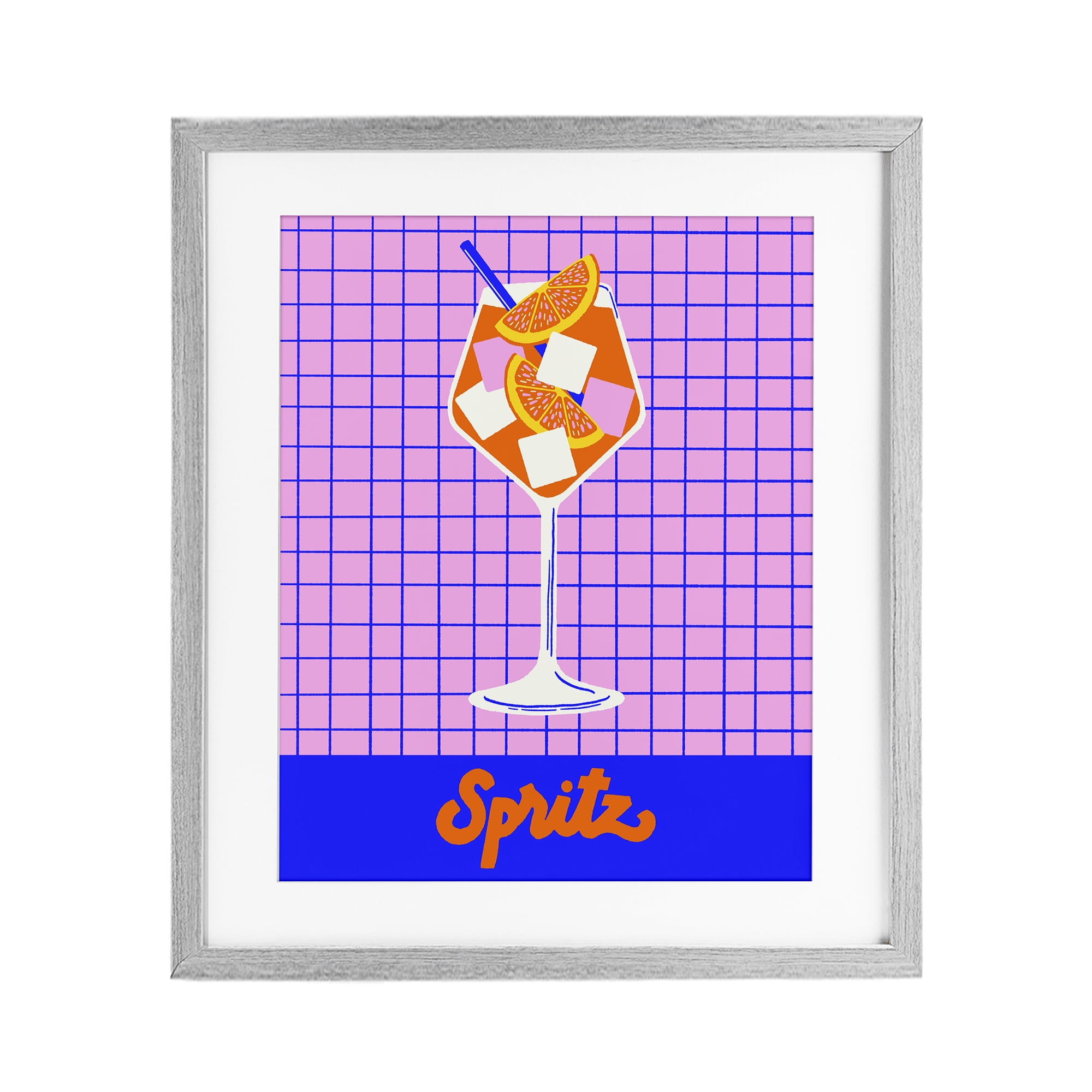 Stupell Industries Colorful Summer Spritz Drink Gray Framed Print Under Glass, design by Indira Prieto | IndySign