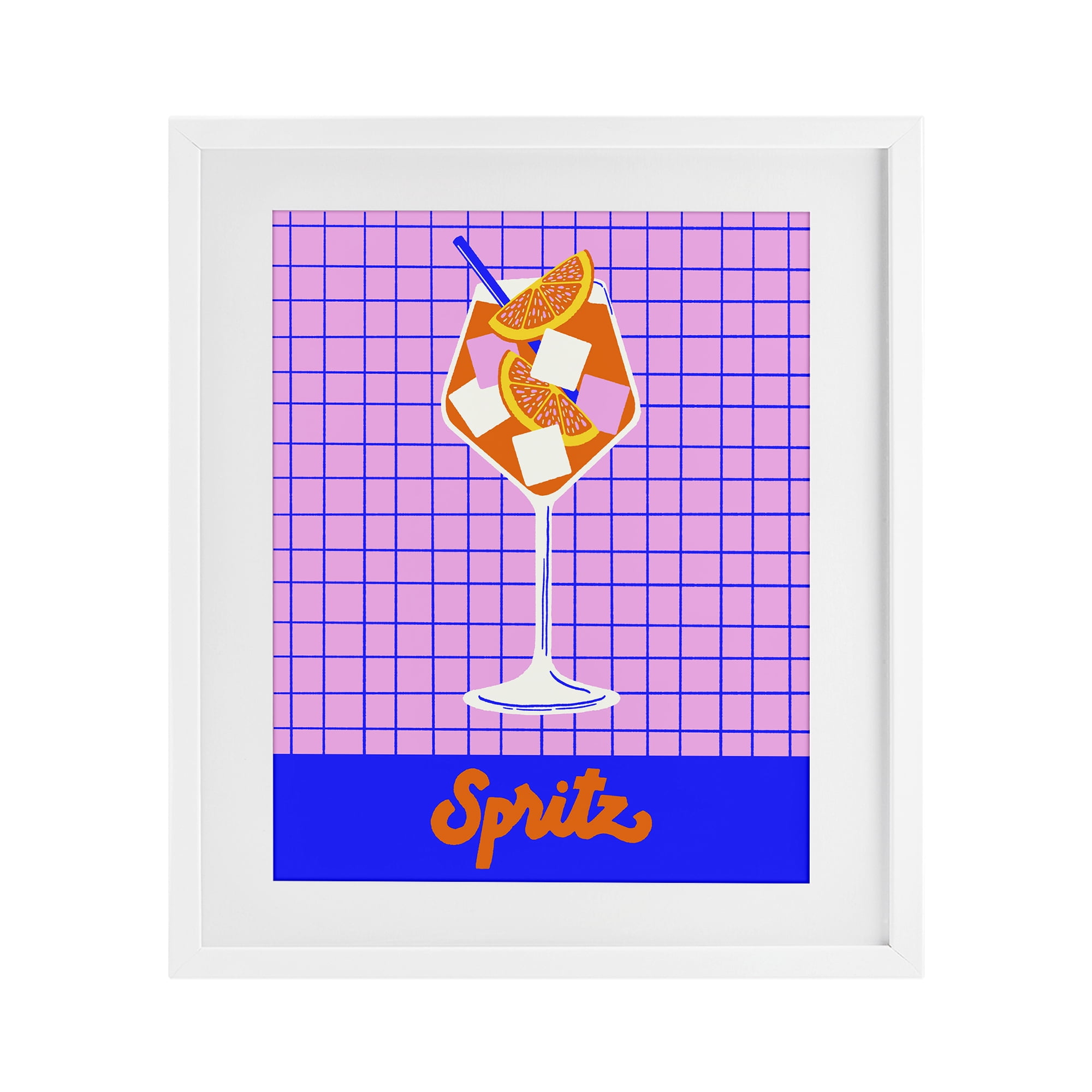 Stupell Industries Colorful Summer Spritz Drink White Framed Print Under Glass, design by Indira Prieto | IndySign