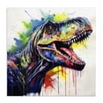 thumbnail image 1 of Stupell Industries Bohemian Colorful T-Rex Roaring Canvas Art, 17 x 17, by Creative Studio, 1 of 8