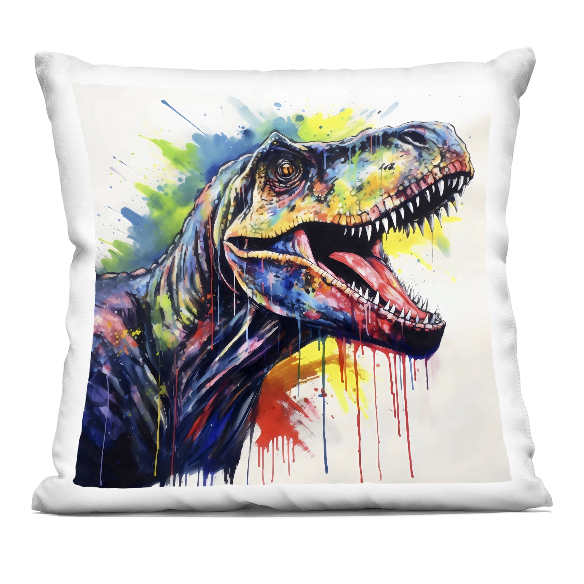 Stupell Industries Colorful T-Rex Roaring Decorative Printed Throw Pillow, design by Creative Studio
