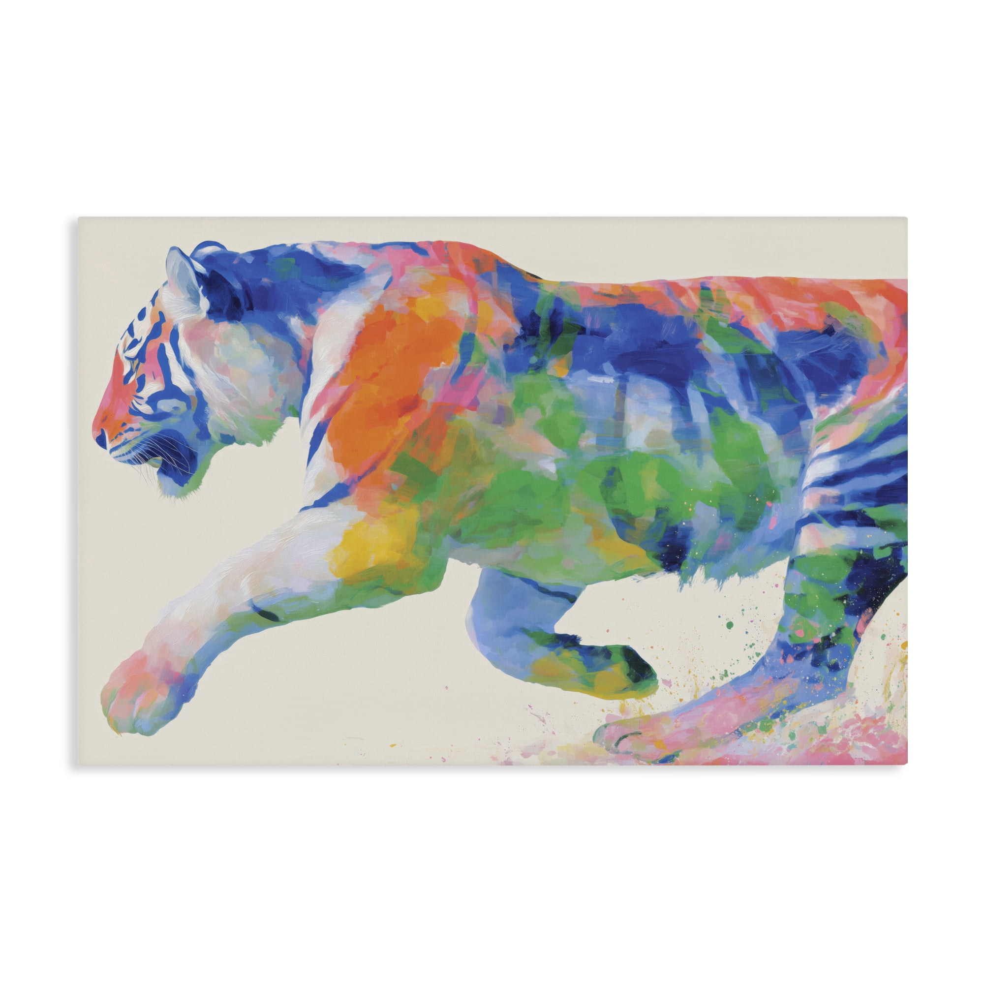Stupell Industries Colorful Tiger In Motion Canvas Wall Art, design by Chromatic Storm Studio