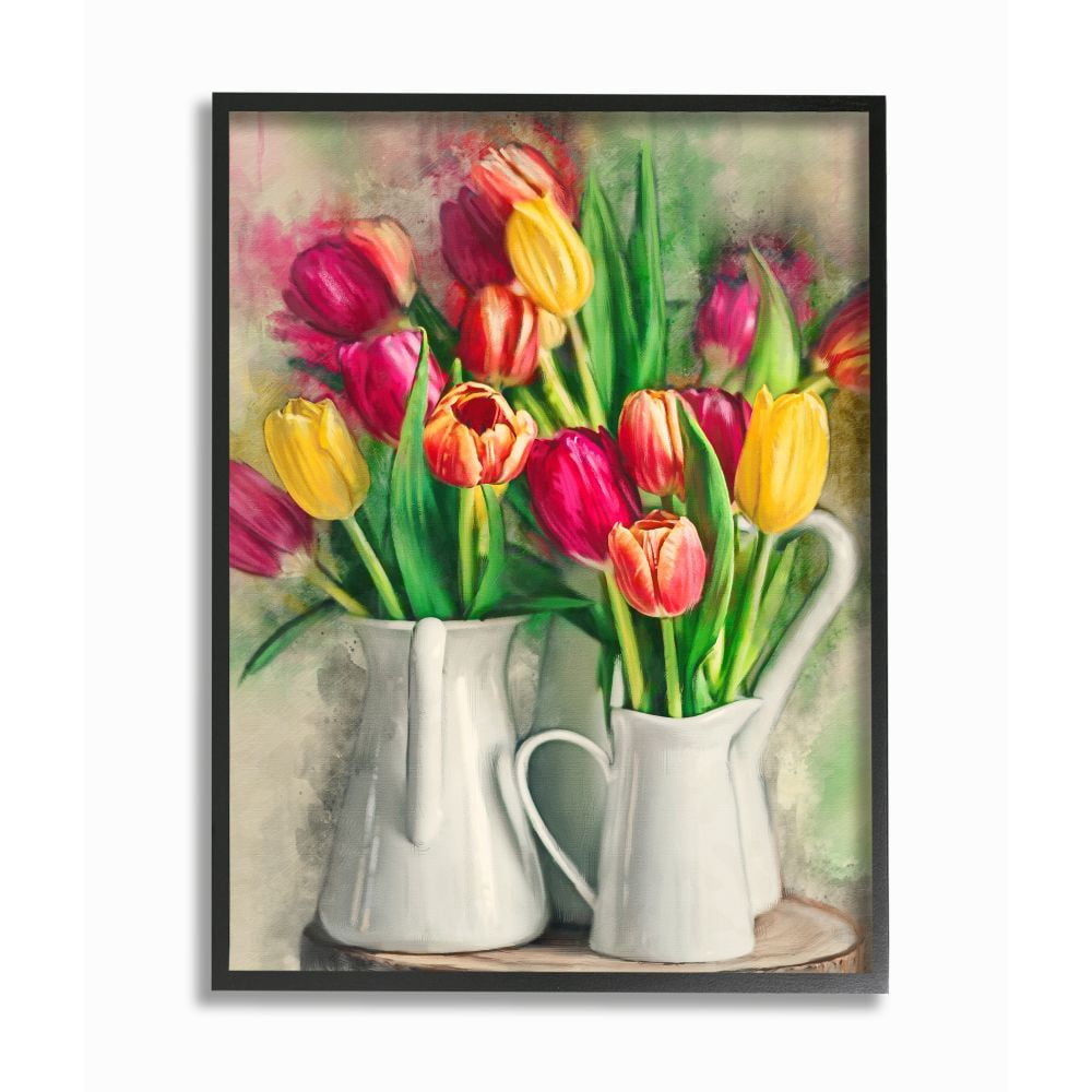 Stupell Industries Colorful Tulip Assortments in Farm Pitchers Designed by Ziwei Li