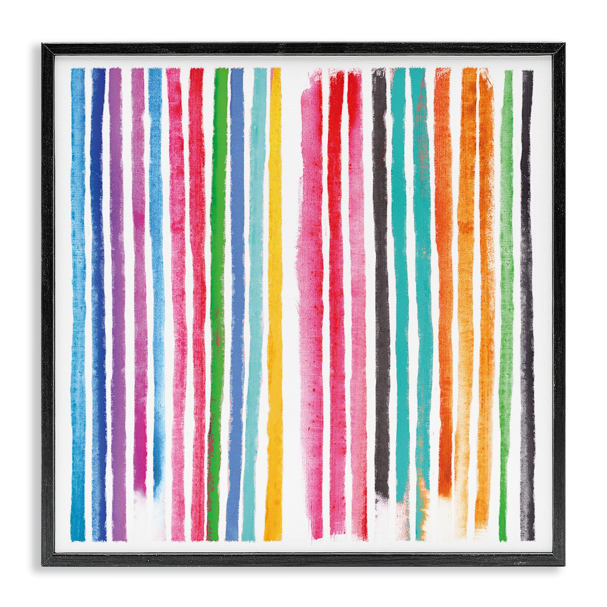 Stupell Industries Colorful Vertical Stripes Black Framed Giclee Art, design by Amber Sterling