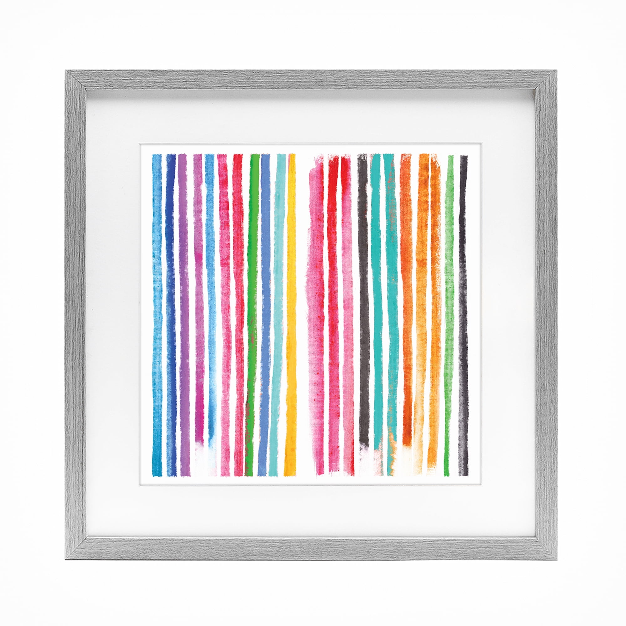 Stupell Industries Colorful Vertical Stripes Gray Framed Print Under Glass, design by Amber Sterling