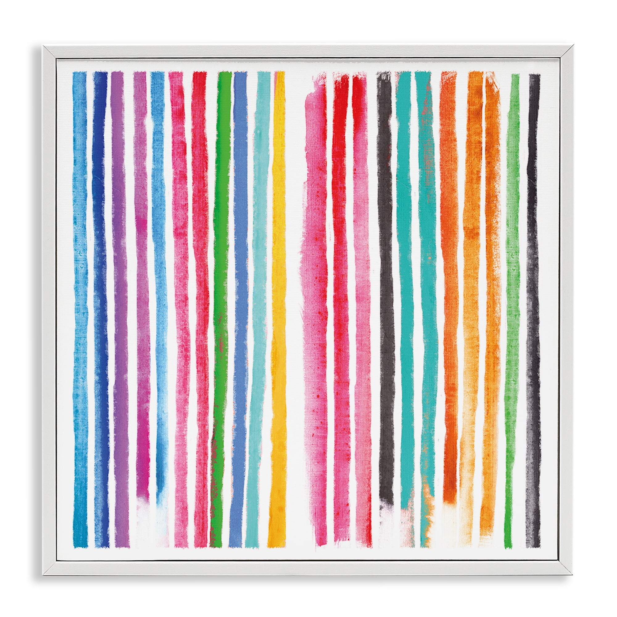 Stupell Industries Colorful Vertical Stripes White Framed Giclee Art, design by Amber Sterling