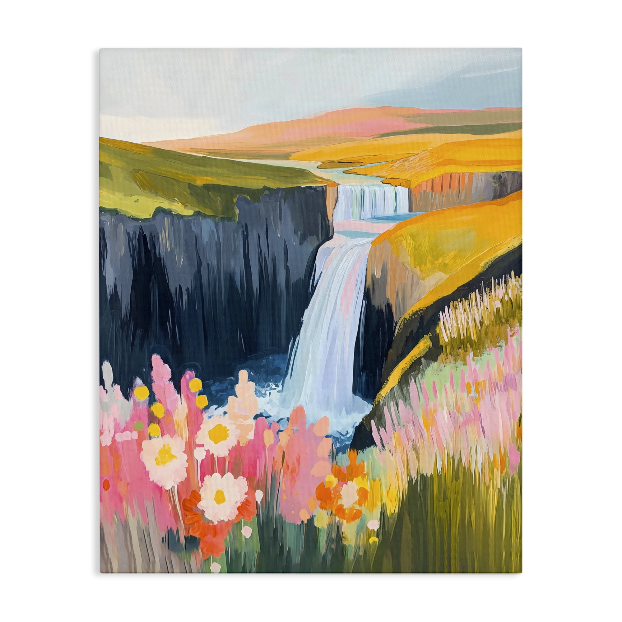 Stupell Industries Colorful Waterfall in Valley Canvas Wall Art, design by The Prints Vibe