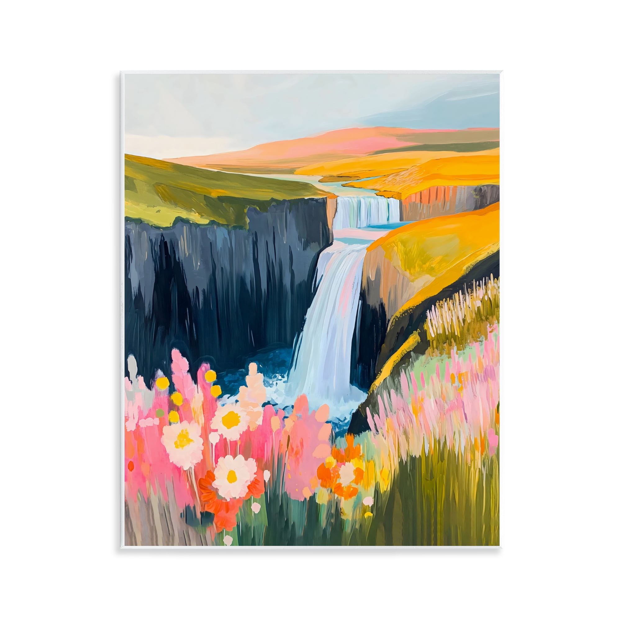 Stupell Industries Colorful Waterfall in Valley Wall Plaque Art, design by The Prints Vibe
