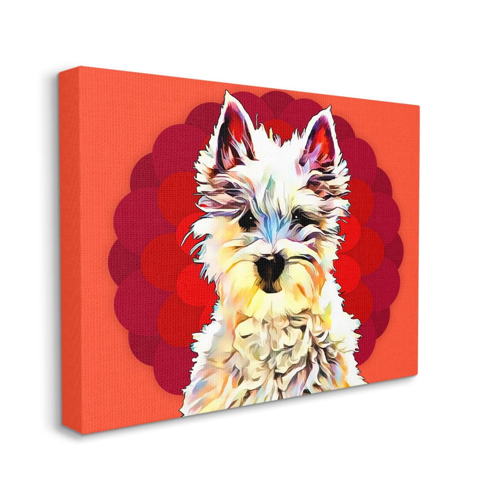 Stupell Industries Colorful Westie Dog over Pattern Pop Art Pet Designed by Kim Curinga