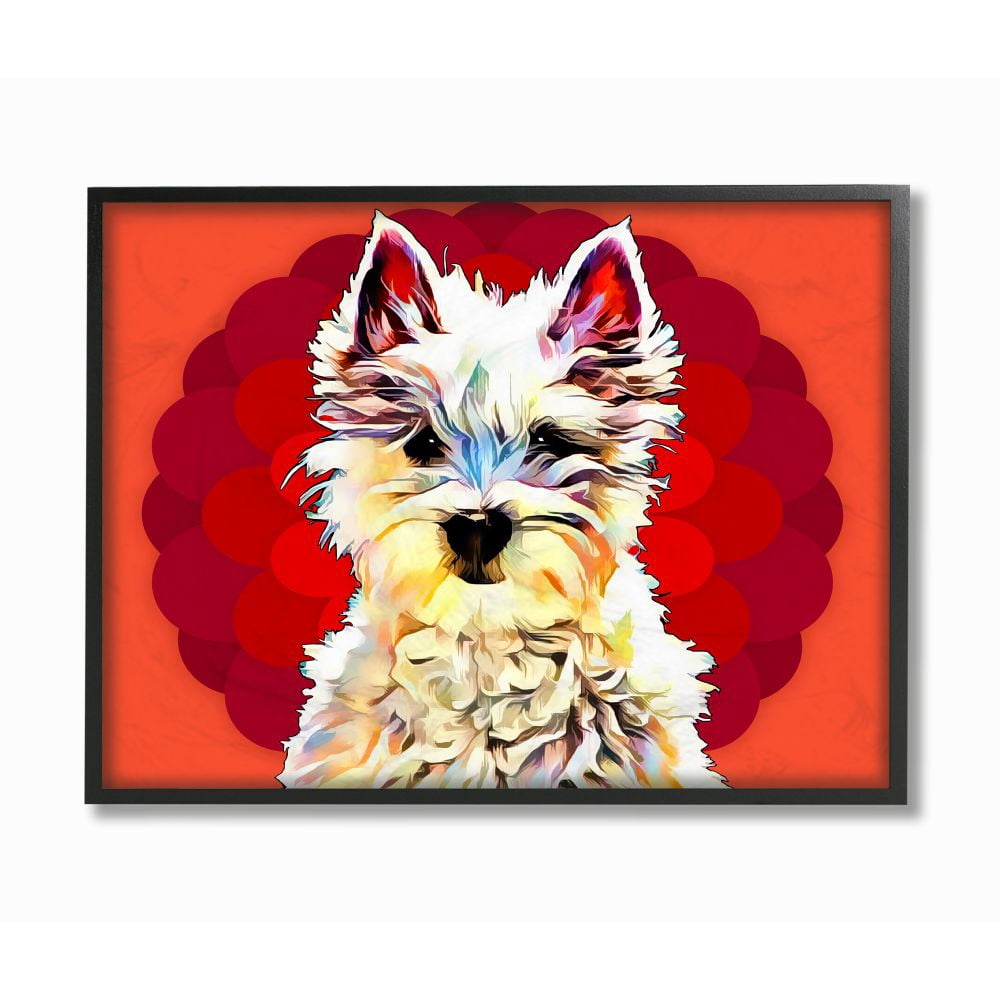 Stupell Industries Colorful Westie Dog over Pattern Pop Art Pet Designed by Kim Curinga