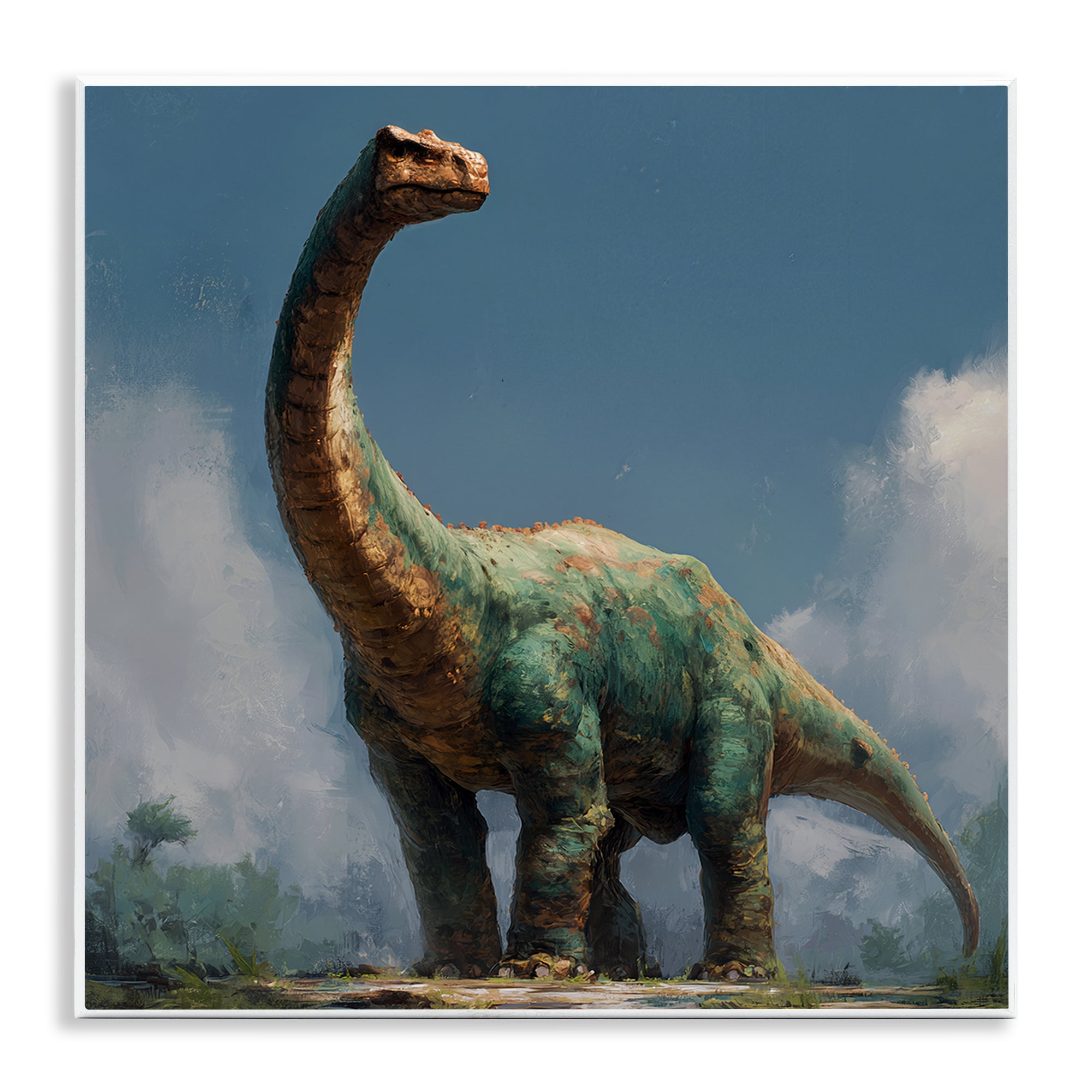 Stupell Industries Colossal Brontosaurus in Meadow Wall Plaque Art, design by Wumples