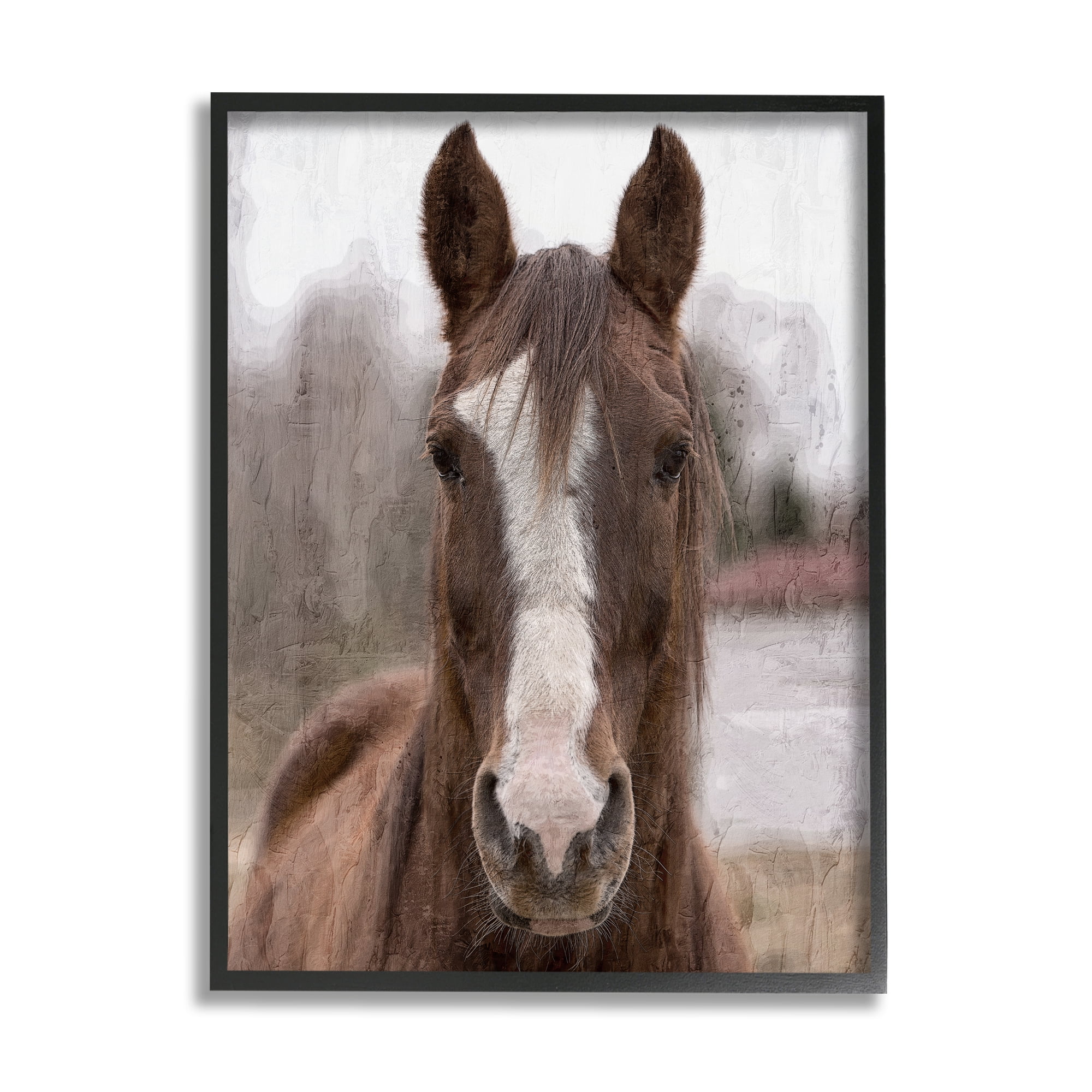 Stupell Industries Colt Horse Portrait Animals & Insects Painting Black Framed Art Print Wall Art, 11 x 14
