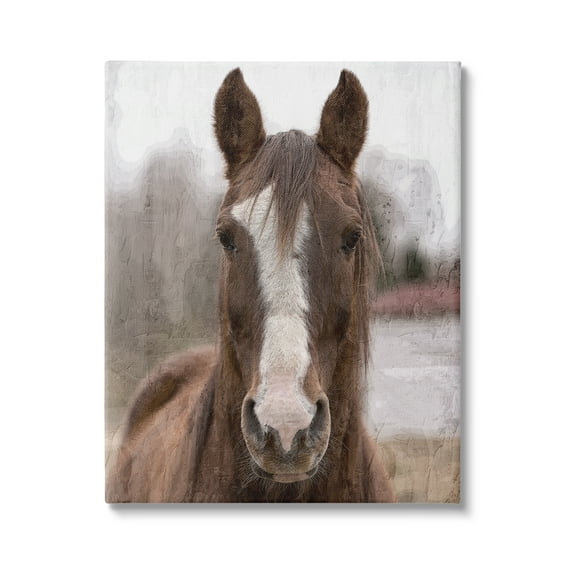 Stupell Industries Colt Horse Portrait Animals & Insects Painting Gallery Wrapped Canvas Art Print Wall Art, 24 x 30