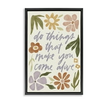 Stupell Industries Come Alive Inspiring Flowers Plants & Flowers Painting Black Floater Framed Canvas Art Print Wall Art, 17 x 25