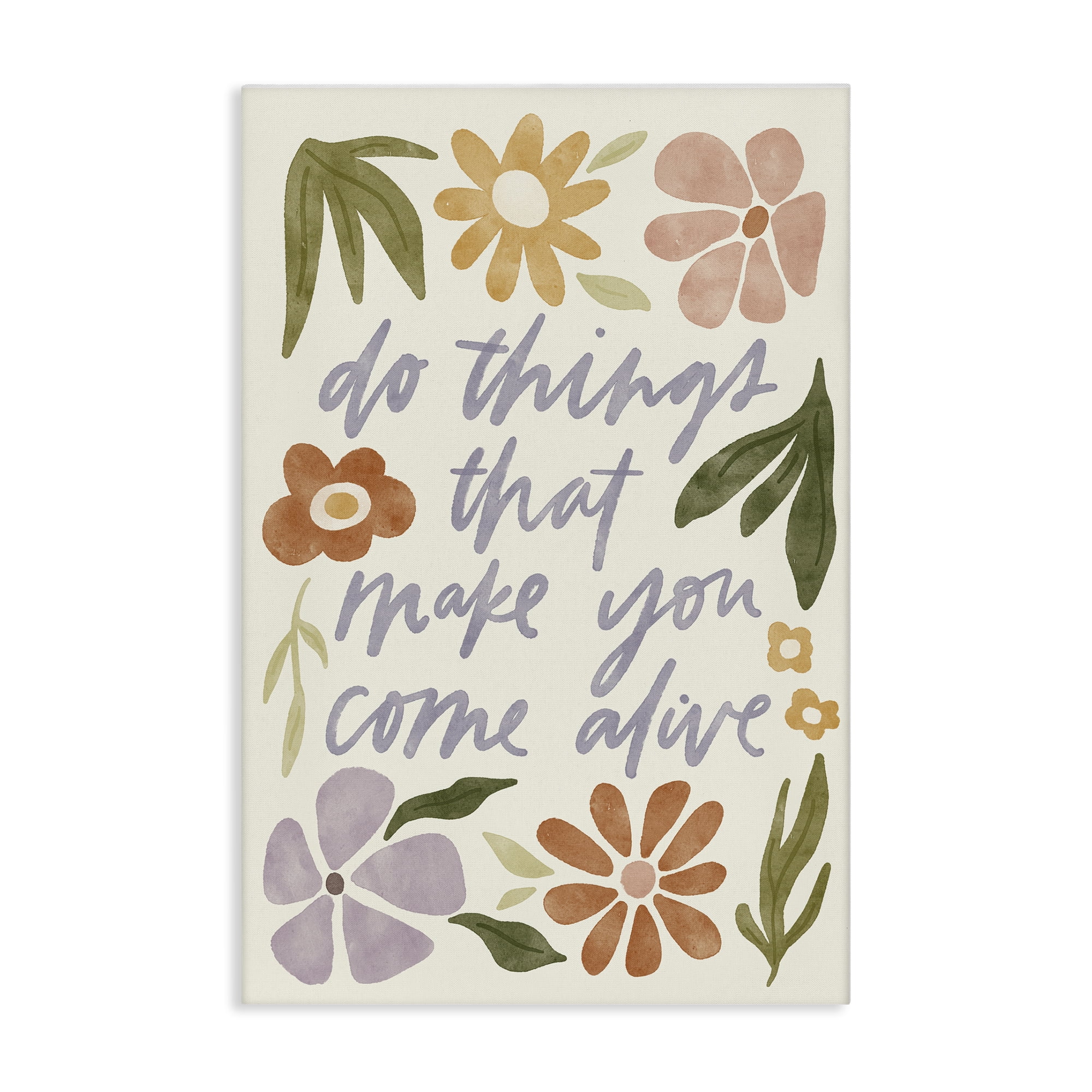 Stupell Industries Come Alive Inspiring Flowers Plants & Flowers Painting Wrapped Canvas Art Print Wall Art, 24 x 36