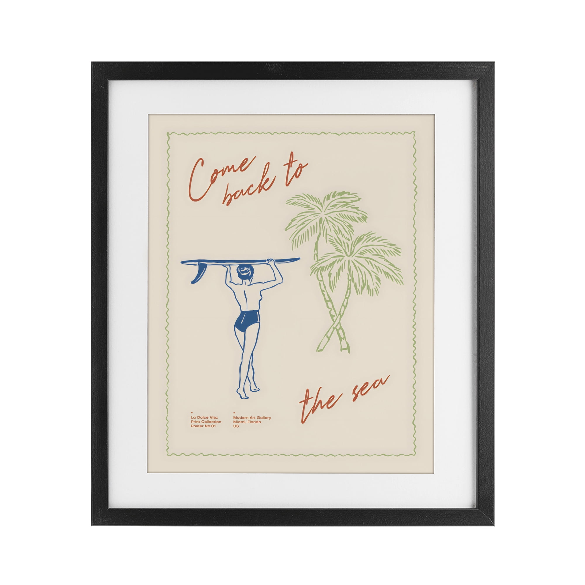 Stupell Industries Come Back To The Sea Black Framed Print Under Glass, design by The Prints Vibe
