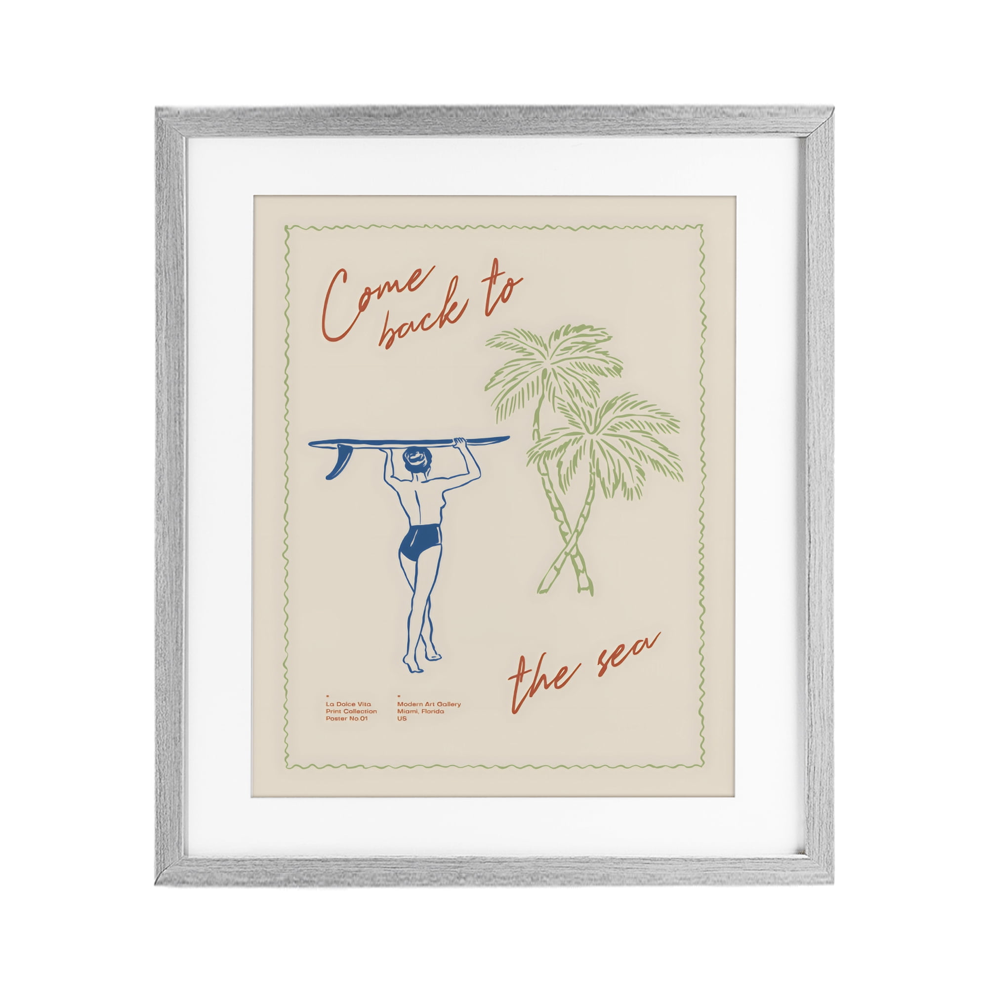 Stupell Industries Come Back To The Sea Gray Framed Print Under Glass, design by The Prints Vibe