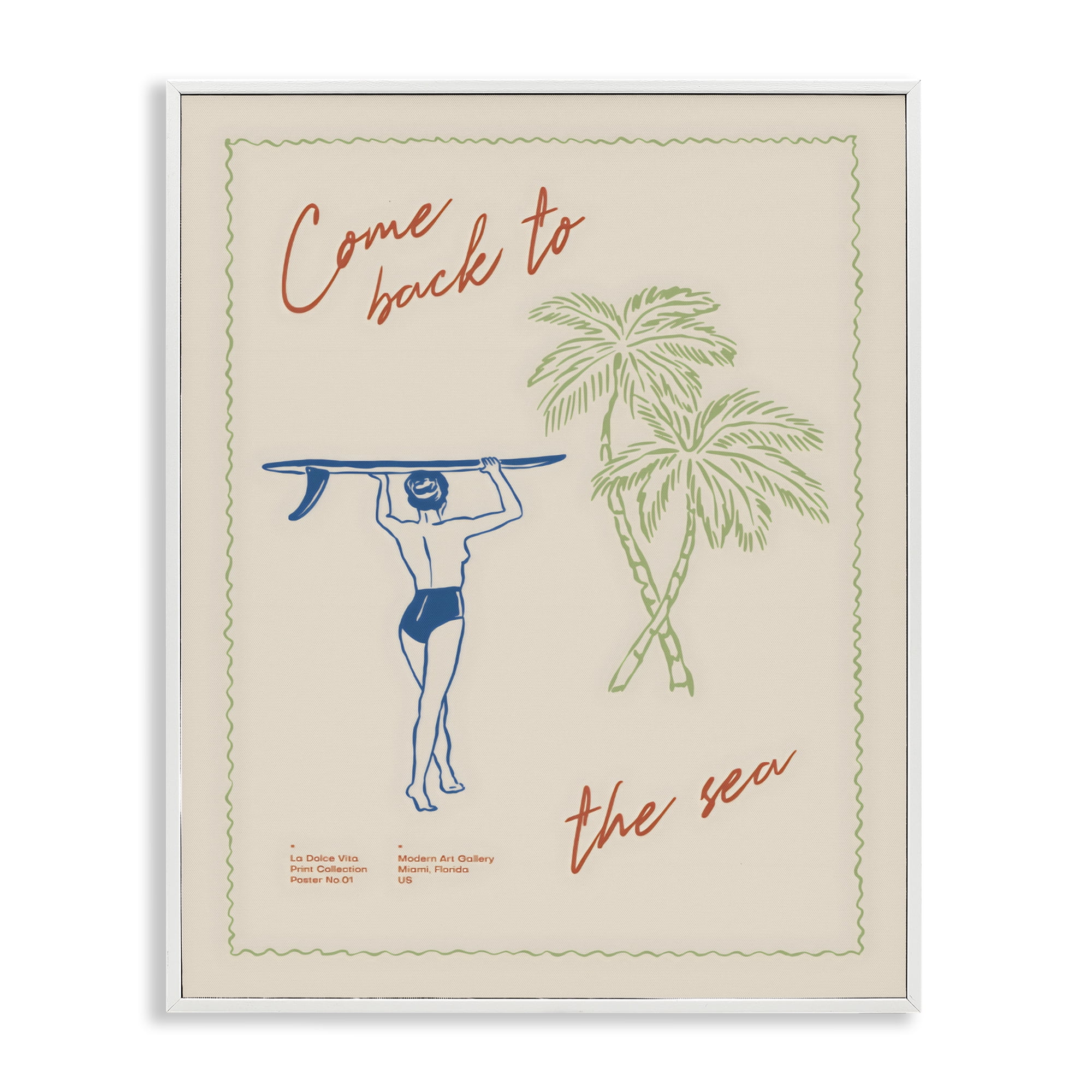Stupell Industries Come Back To The Sea White Framed Giclee Art, design by The Prints Vibe