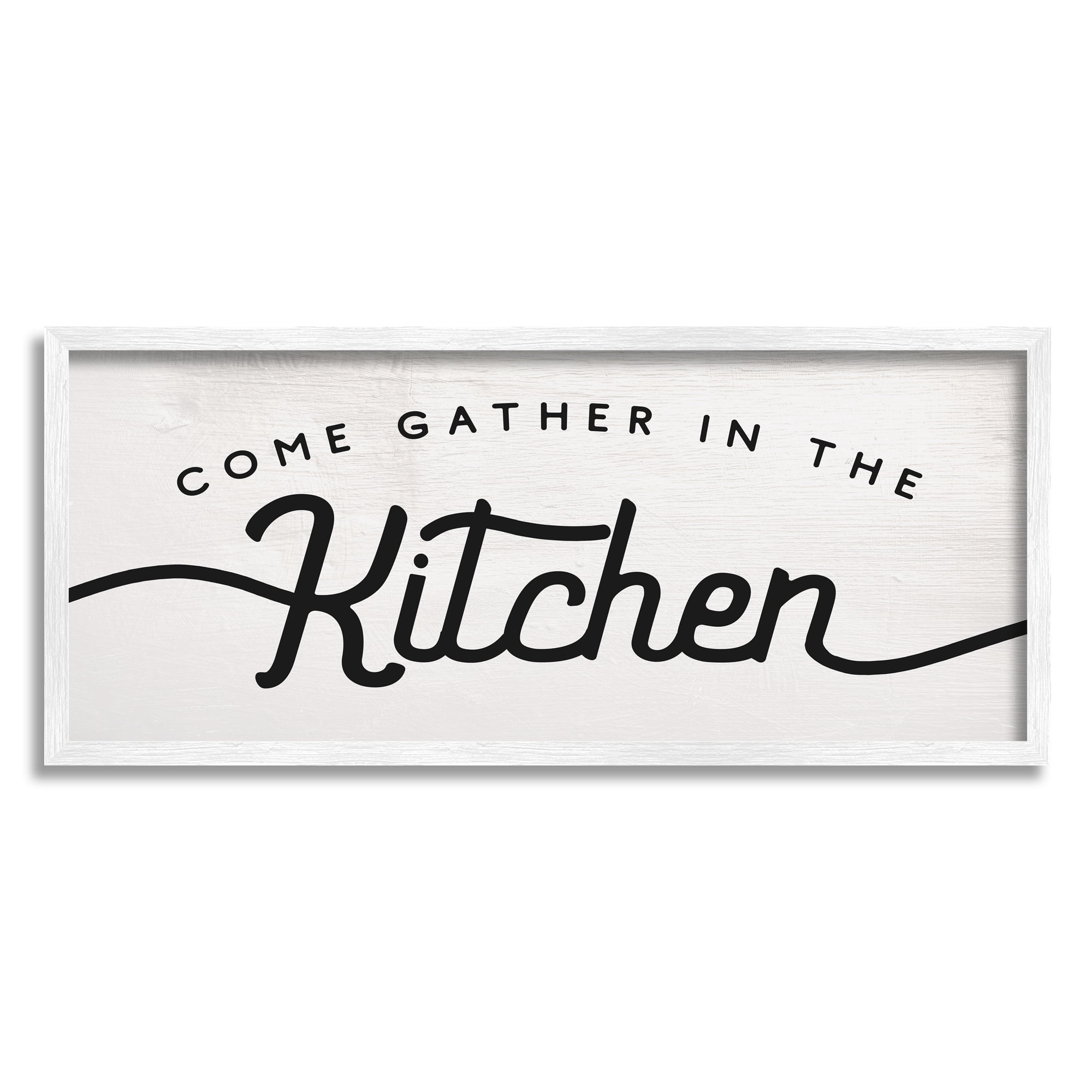 Stupell Industries Come Gather In The Kitchen Sign Family Charm, 10 x 24, Designed by Daphne Polselli