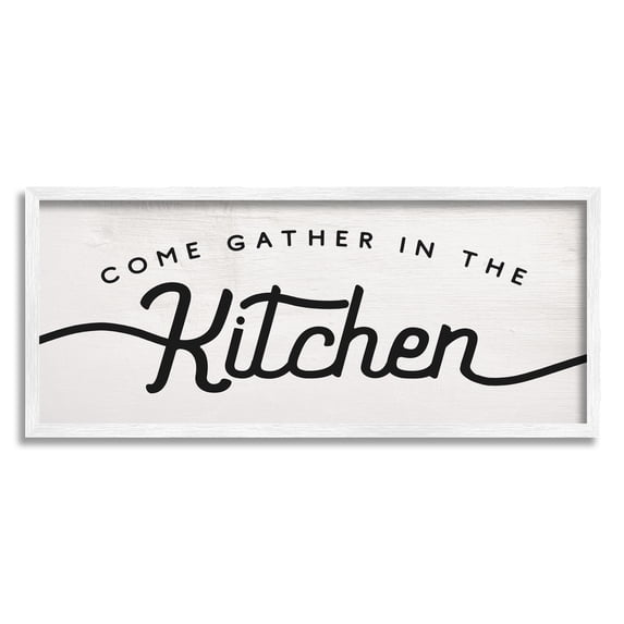 Stupell Industries Come Gather In The Kitchen Sign Family Charm, 13 x 30, Designed by Daphne Polselli