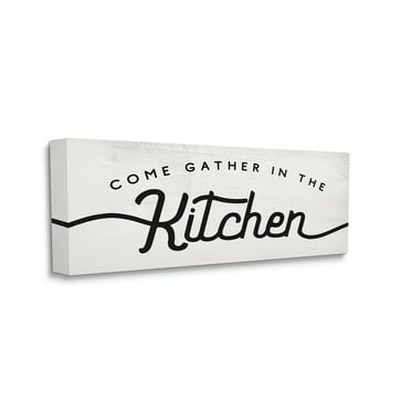 Stupell Industries Come Gather In The Kitchen Sign Family Charm, 13 x 30, Designed by Daphne Polselli