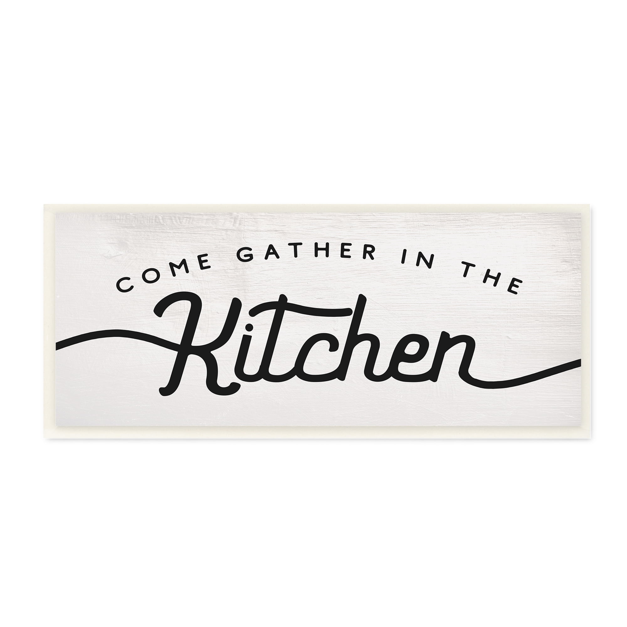 Stupell Industries Come Gather In The Kitchen Sign Family Charm, 7 x 17, Designed by Daphne Polselli