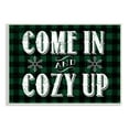 thumbnail image 1 of Stupell Industries Come In Cozy Up Phrase Snowflakes Green Plaid Inspirational Painting Unframed Art Print Wall Art, 10 x 15, 1 of 6