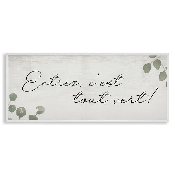 Stupell Industries Come In It's Green Phrase Plants & Flowers Painting White Framed Art Print Wall Art, 24 x 10