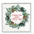 thumbnail image 1 of Stupell Industries Come In and Cozy Up Winter Red Holly Inspirational Painting White Framed Art Print Wall Art, 24 x 24, 1 of 8